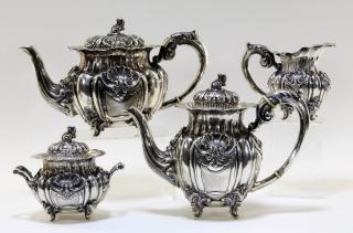 Appraisal: Italian F Peruzzi Silver Four Piece Tea Set ITLAY TH