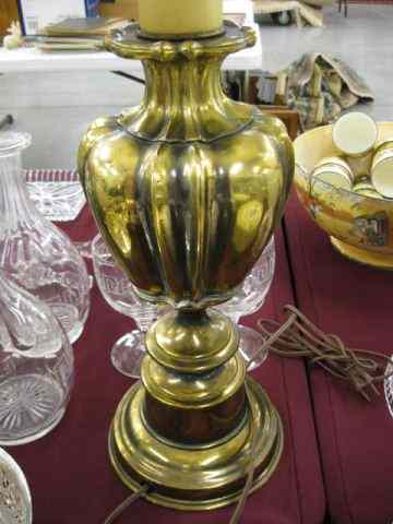 Appraisal: Brass Table Lamp melon ribbed