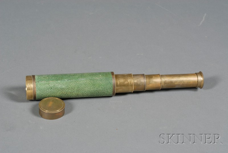 Appraisal: -inch Four-Draw Telescope by Abraham Liverpool with in shagreen-covered barrel