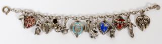 Appraisal: STERLING CHARM BRACELET CIRCA STERLING CHARM BRACELET CIRCA Most are