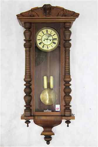 Appraisal: TWO-WEIGHT REGULATOR WALL CLOCK Gustav Becker Clock Co Freiburg Silesia