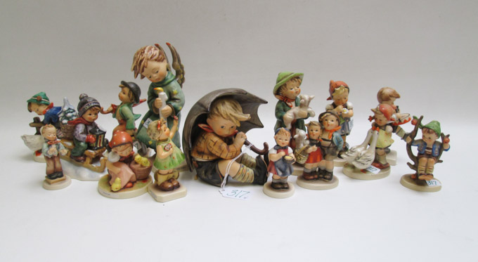 Appraisal: FOURTEEN HUMMEL PORCELAIN FIGURINES trademarks from to TM- to TM-