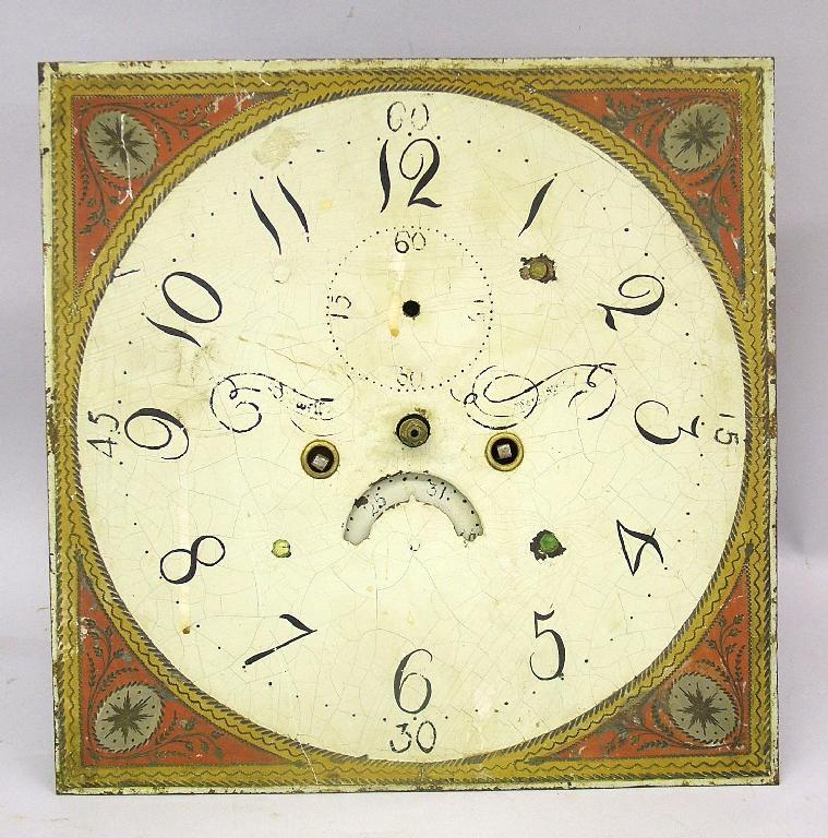 Appraisal: Unusual and rare square clock dial made in Bridgwater Somerset