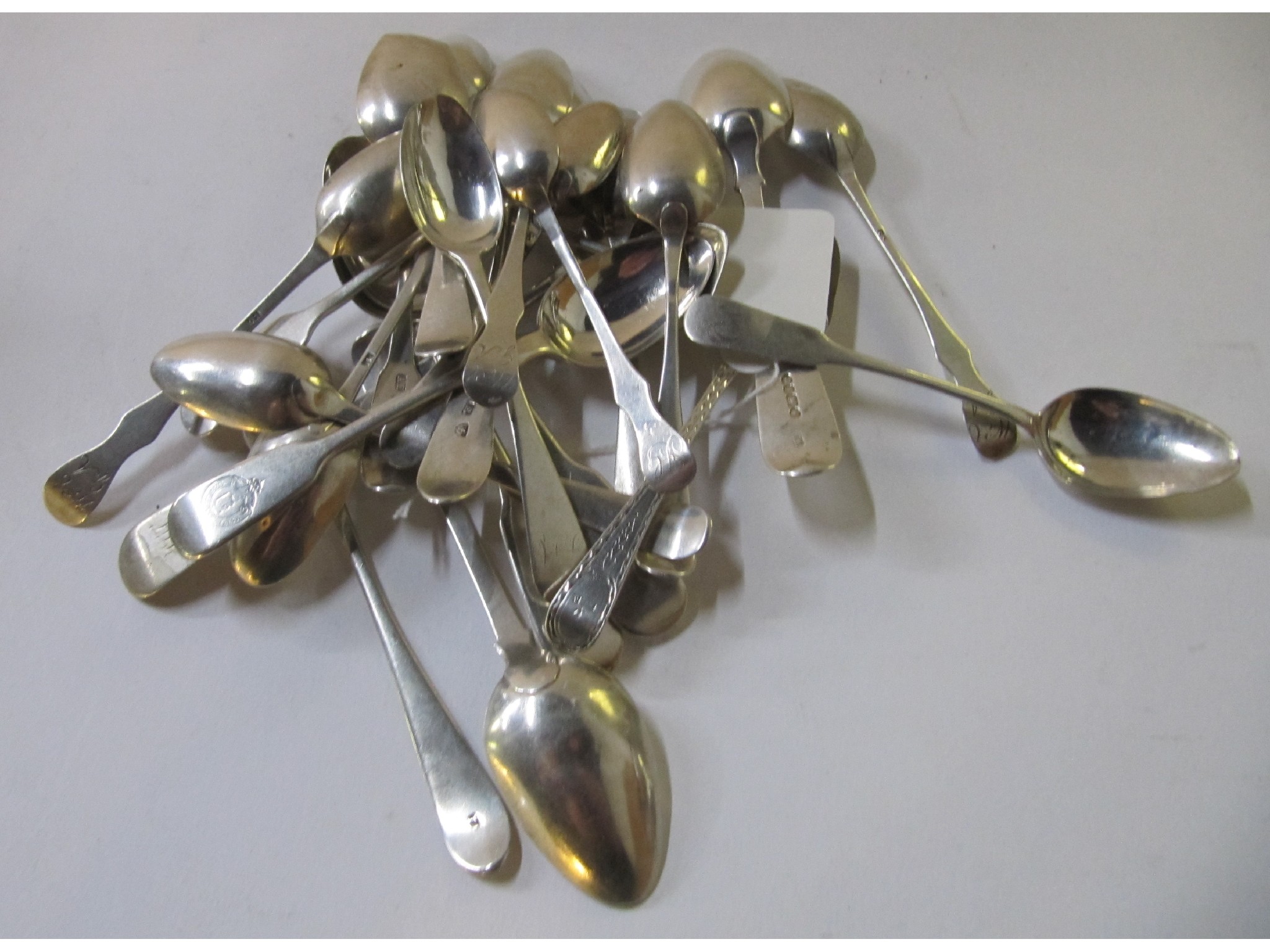 Appraisal: A lot comprising twenty five assorted silver teaspoons assorted marks