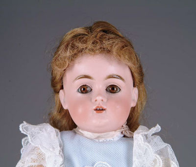 Appraisal: JDK CHILD Doll has brown glass sleep eyes with eyelashes