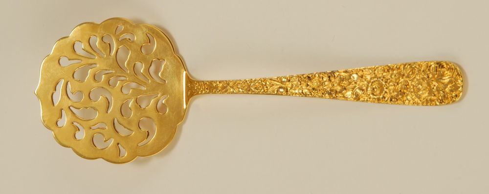 Appraisal: REPOUSSE STERLING SILVER GILT TOMATO SERVER th CenturyBy S Kirk