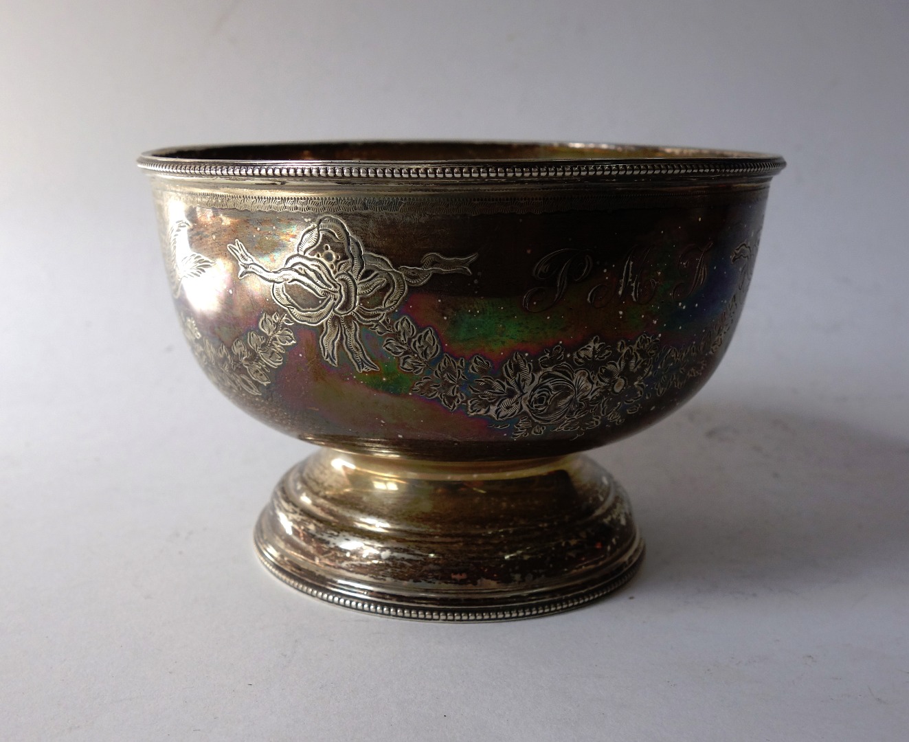 Appraisal: An Edwardian silver circular bowl Mappin Webb Sheffield engraved with