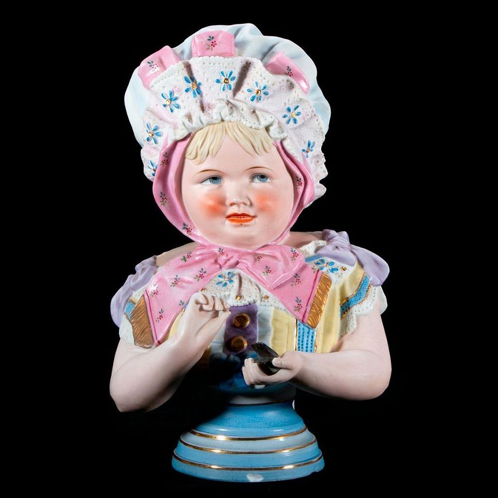 Appraisal: A continental porcelain child An unmarked continental bisque figure of