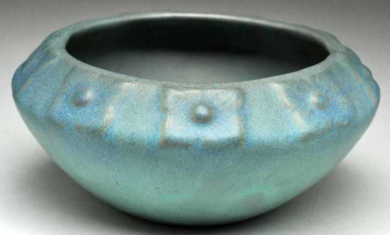 Appraisal: Van Briggle Arts Crafts Bowl Dated Matte blue glaze Banded