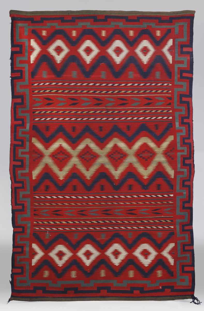 Appraisal: Classic th Cent Child's Blanket Eye dazzler Strong colors minor