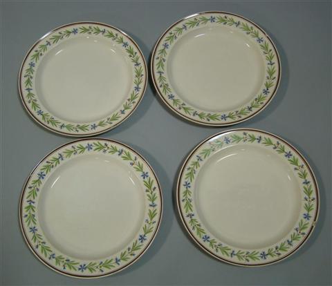 Appraisal: FOUR WEDGEWOOD SOFT PASTE CREAMWARE PLATES Circa - the rims