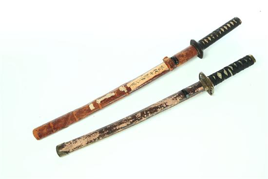 Appraisal: TWO JAPANESE SHORT SWORDS First half th century Both have