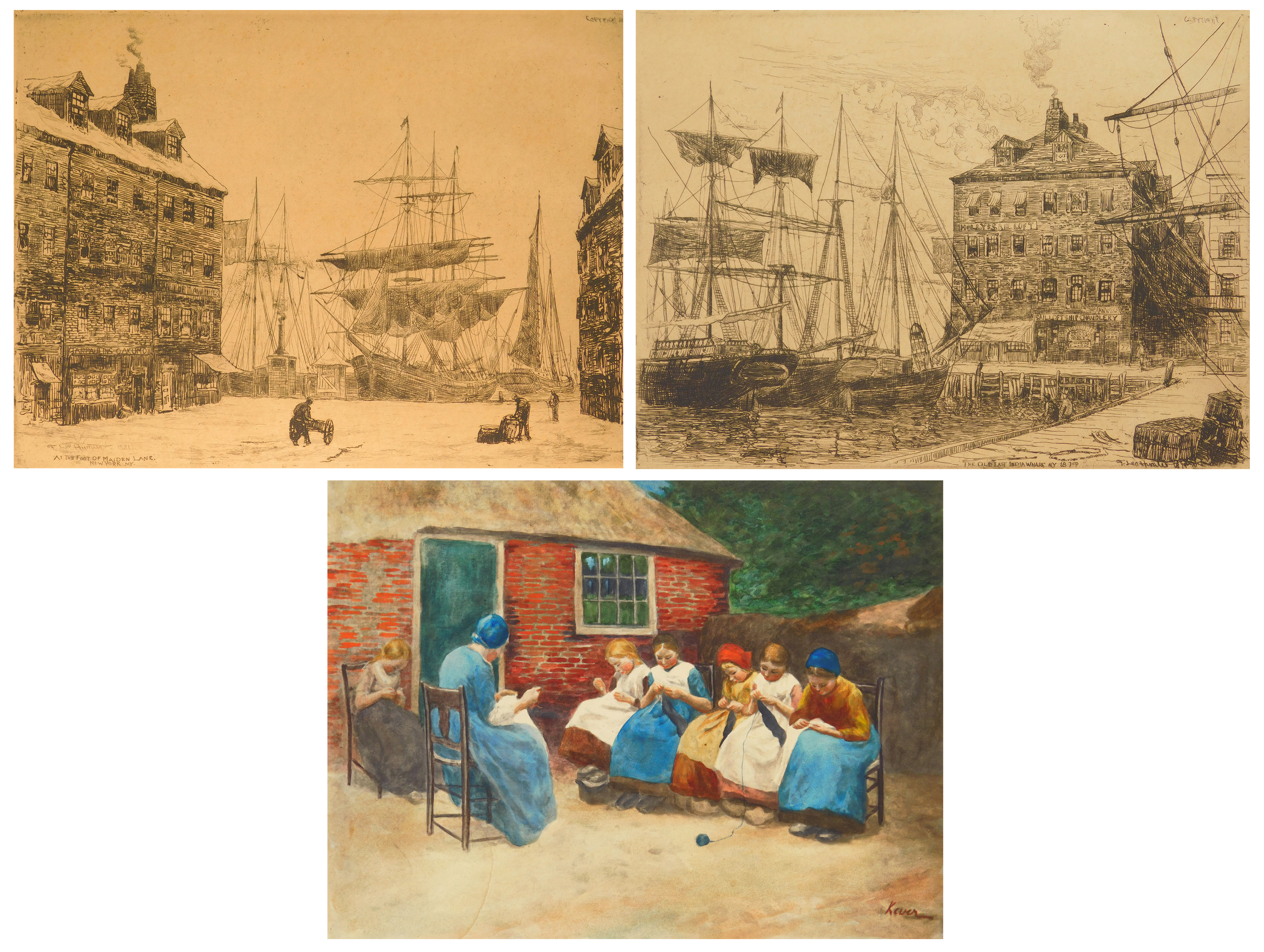 Appraisal: F Leo Hunter American - ''Old East India Wharf'' ''At