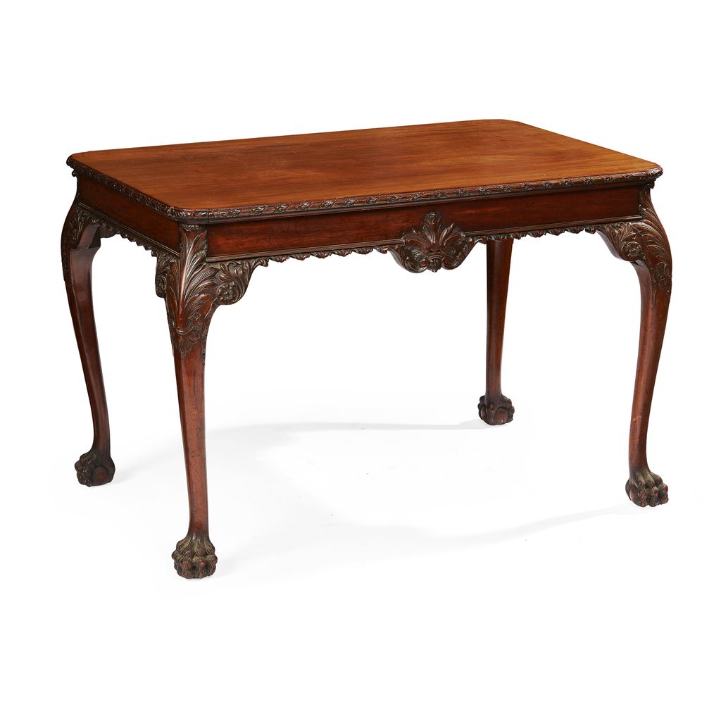 Appraisal: IRISH GEORGE III STYLE MAHOGANY SIDE TABLE TH CENTURY the