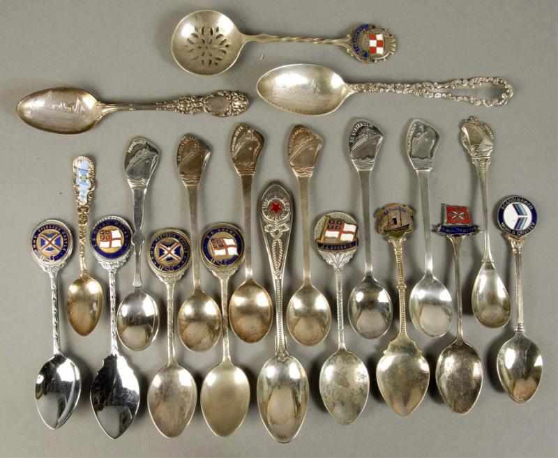 Appraisal: Lot of Assorted Souvenir Spoons Description Includes Hapag Red Star