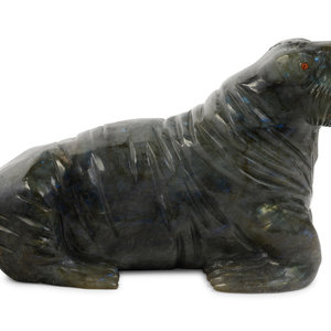 Appraisal: An Inuit Carved Stone Figure of a Walrus th Century