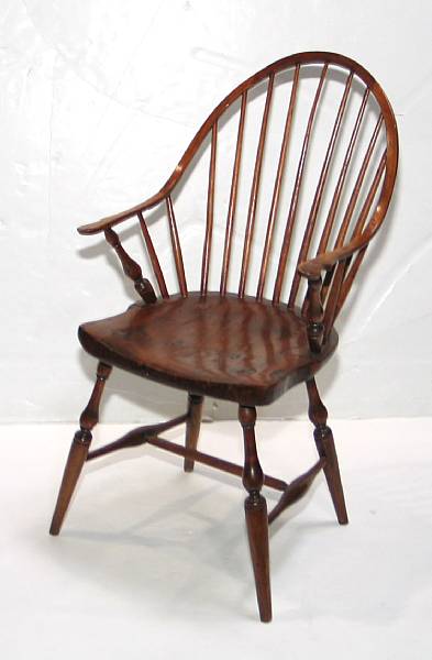 Appraisal: An oak elm and maple Windsor chair height in width