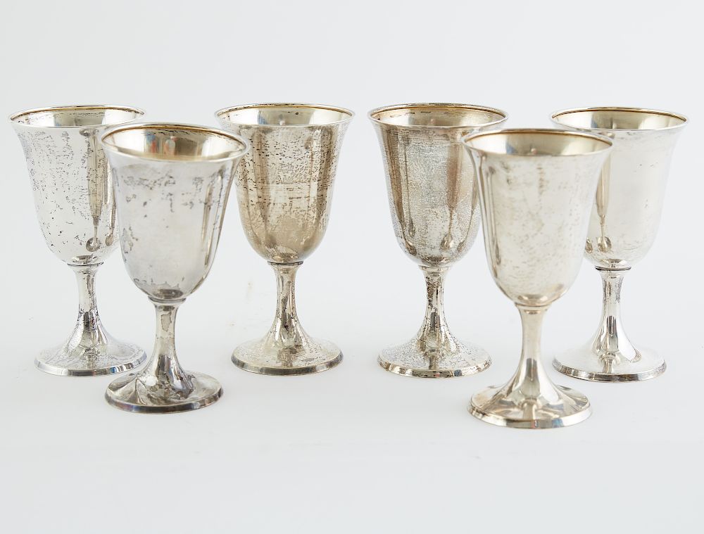 Appraisal: Set International Sterling Silver Wine Cups Set of six International