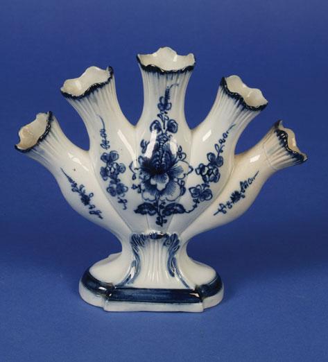 Appraisal: A DELFT BLUE AND WHITE CROCUS VASE possibly Liverpool circa