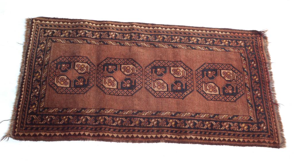 Appraisal: AFGHAN RUG th CENTURY woven in shades of brown m