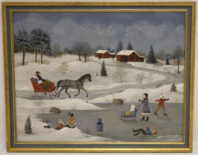 Appraisal: MARTHA CAHOON - COTUIT MASS OILPAINTING ON BOARD DEPICTS FESTIVE