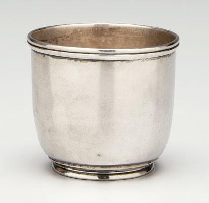 Appraisal: Charleston coin silver cup round with footed base reeded border