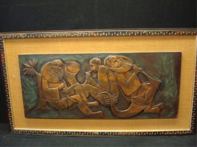 Appraisal: VERZOLINI Italian Copper Painting From a Riverdale NYC estate Dimensions