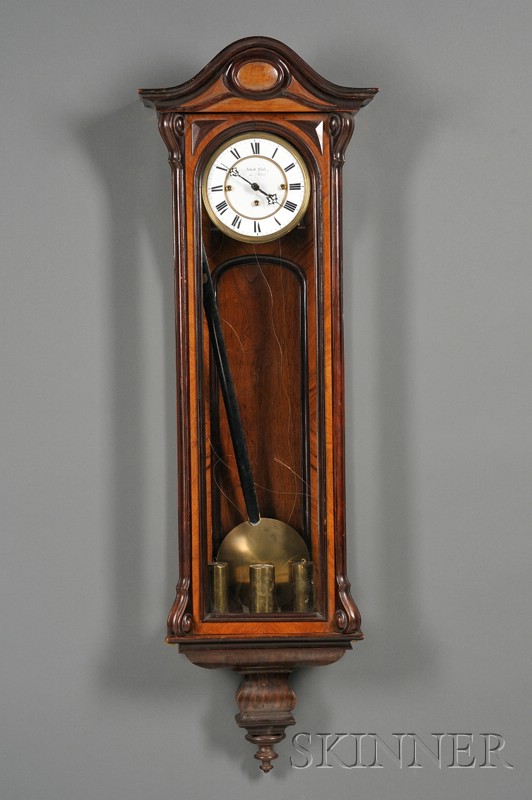 Appraisal: Grand Sonnerie Vienna Regulator by Jacob Kurl Wien walnut veneered