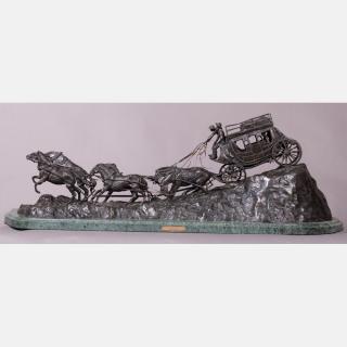 Appraisal: After Charles Marion Russell - Stagecoach Bronze Signed 'C M