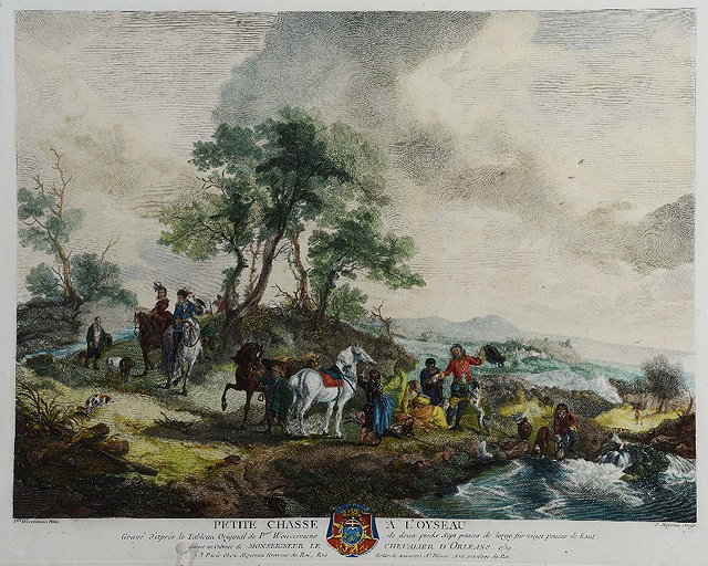 Appraisal: After Philip WouwermansThree engravings L'embrasement du Moulin Petite chasse a