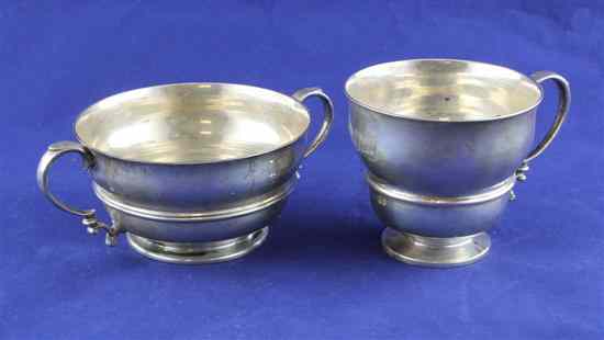 Appraisal: A George V silver mug and two handled bowl with