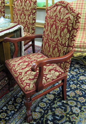 Appraisal: A SET OF TEN UPHOLSTERED MAHOGANY DINING CHAIRS including eight