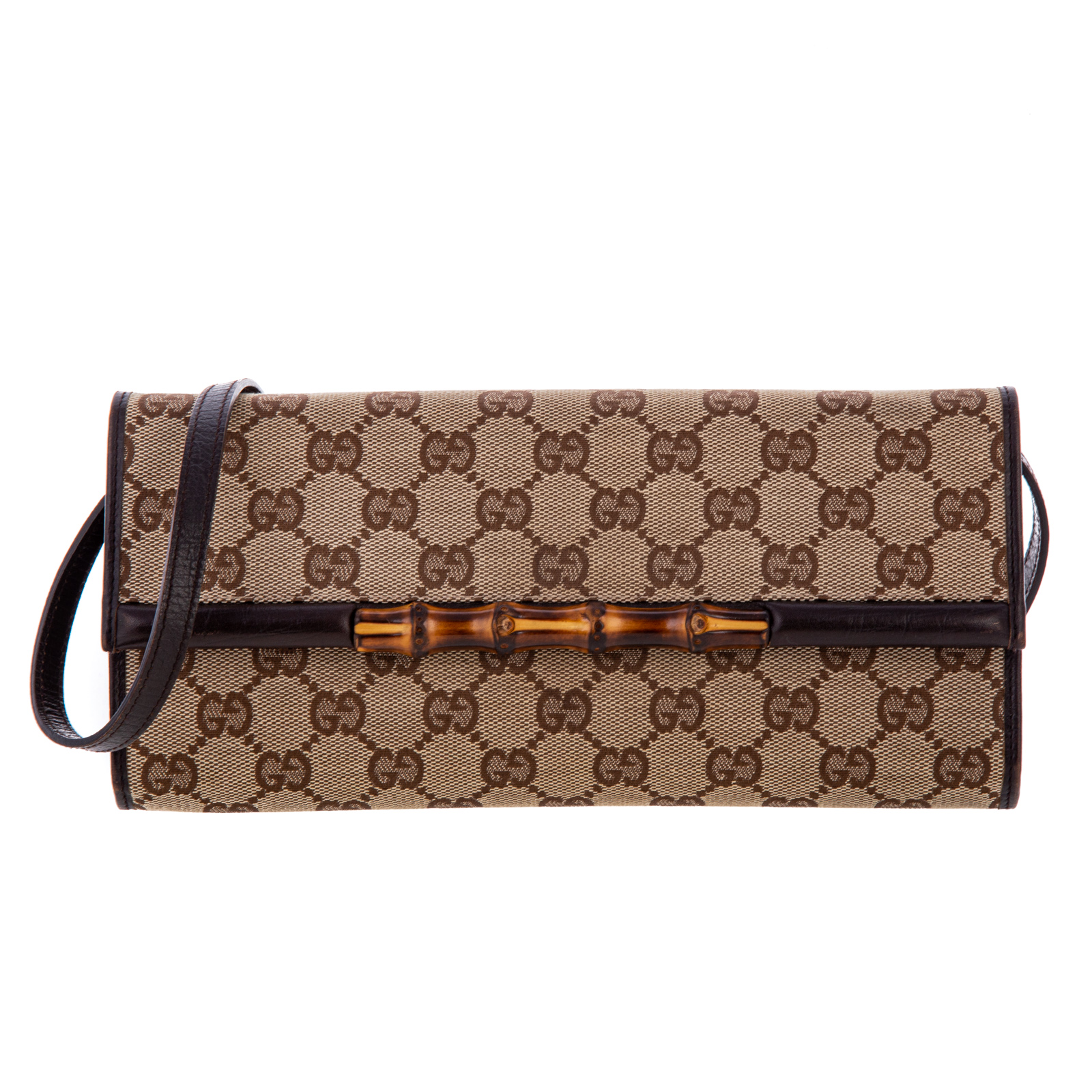 Appraisal: A GUCCI BAMBOO SHOULDER BAG A brown and tan Monogram