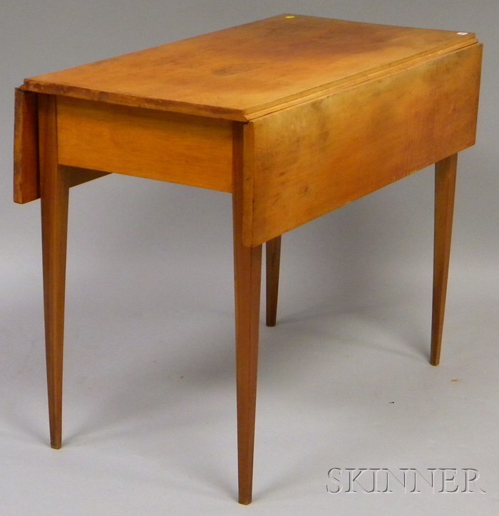 Appraisal: Federal Maple Drop-leaf Table with End Drawer and Tapering Legs