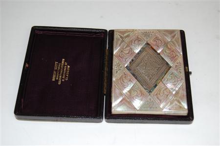 Appraisal: A Victorian mother of pearl card case the case with