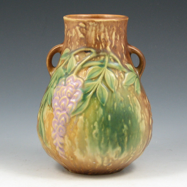 Appraisal: Roseville Wisteria - vase in brown Marked in red crayon