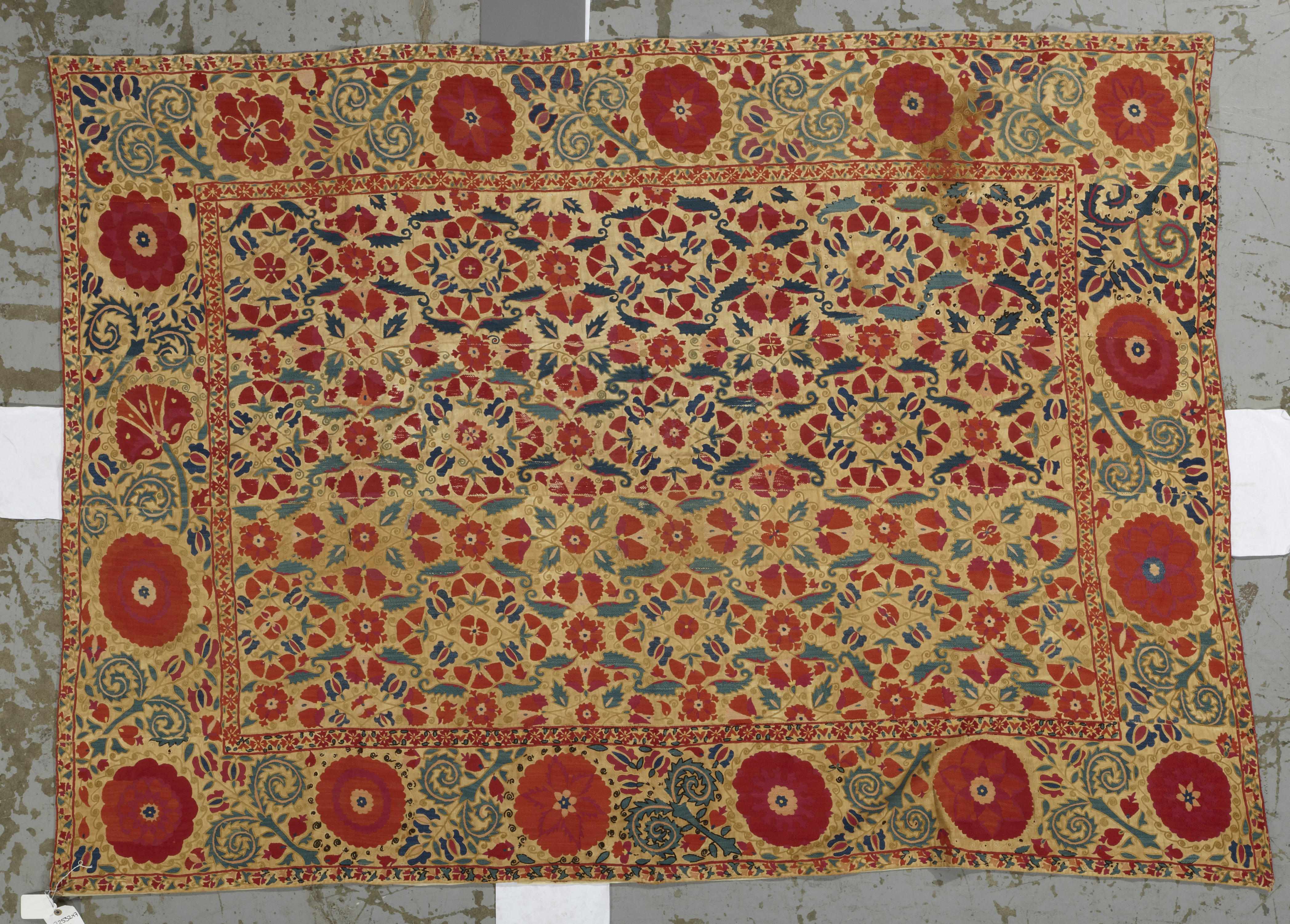 Appraisal: An Uzbeki Suzani textile Uzbekistanlate th centurysize approximately ft in