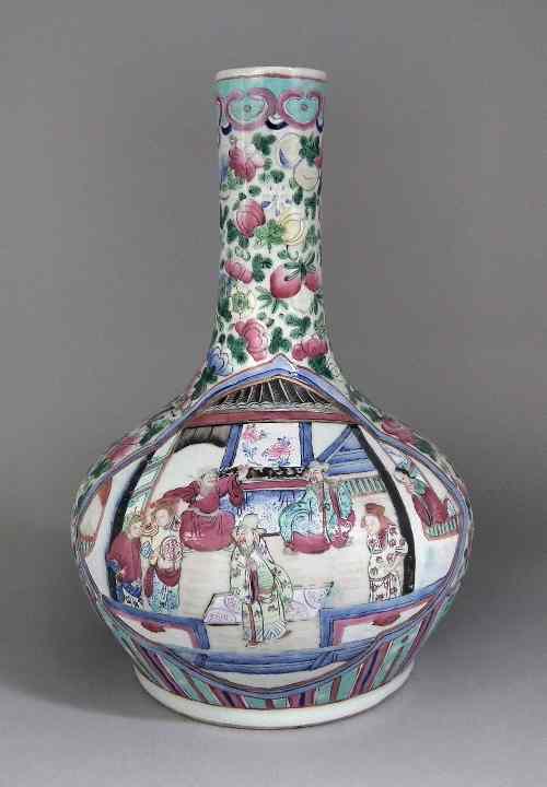 Appraisal: A Chinese porcelain bottle-shaped vase decorated in colours in the