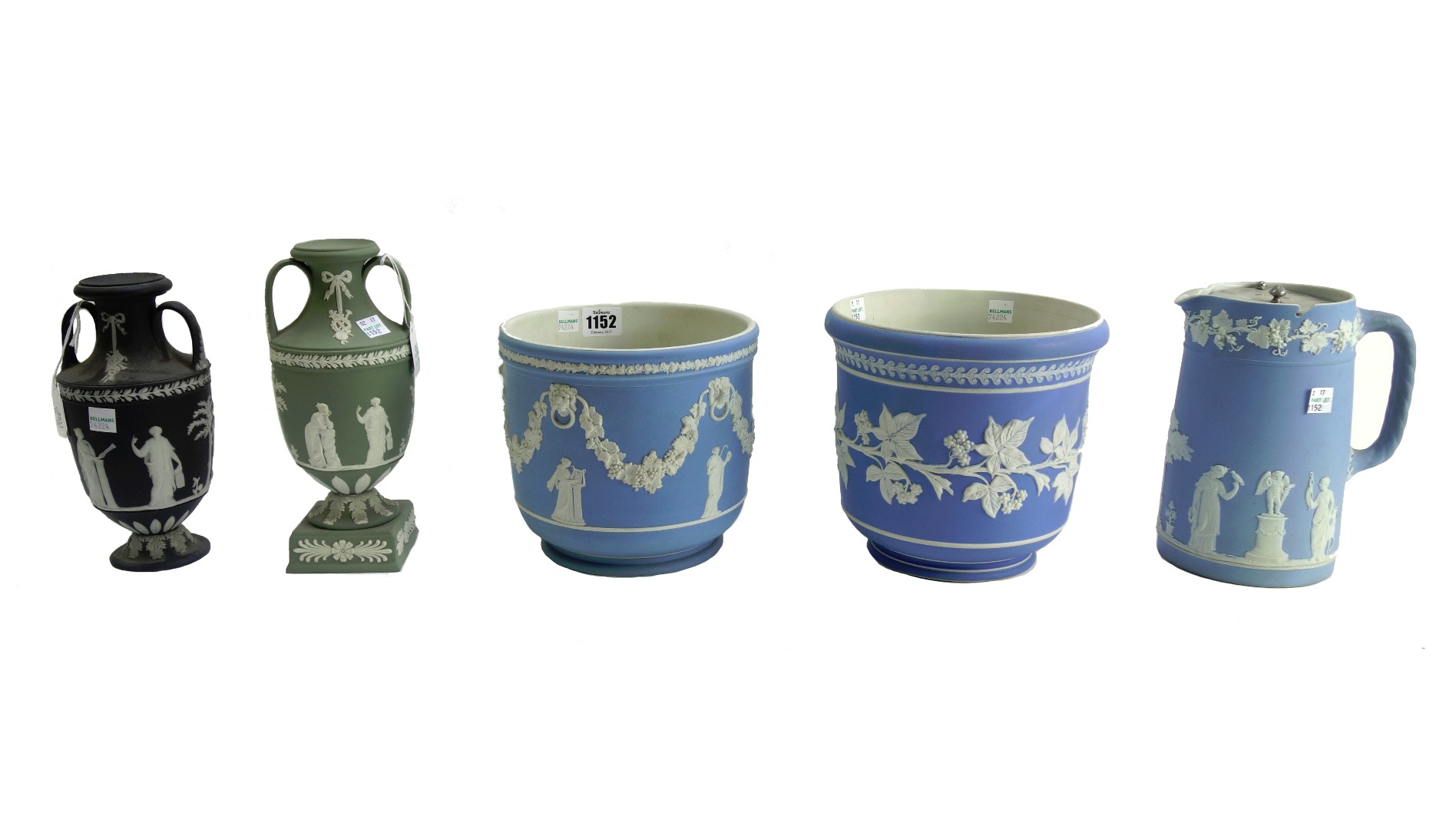 Appraisal: A Wedgwood jasperware jardiniere circa decorated with classical figures and