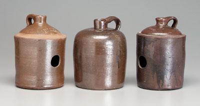 Appraisal: Three Bishop stoneware jugs one Albany slip glaze marked on