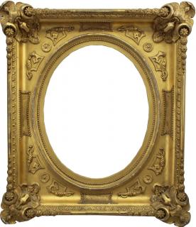 Appraisal: Fine Hudson River Style Carved Gilded Frame with oval opening