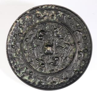 Appraisal: Chinese bronze archaistic style mirror dia Chinese bronze archaistic style