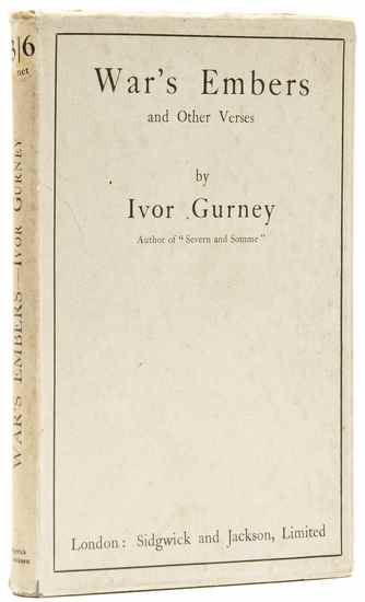 Appraisal: Gurney Ivor War's Embers and other verses first edition offsetting