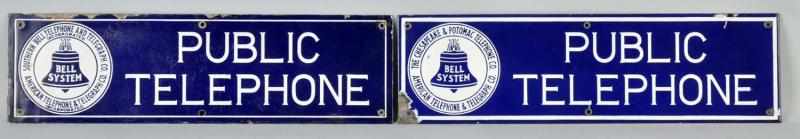 Appraisal: Lot of Porcelain Public Telephone Signs Condition Good - Very