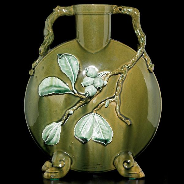 Appraisal: CHELSEA KERAMIC ART WORKS Pilgrim flask with applied branches of