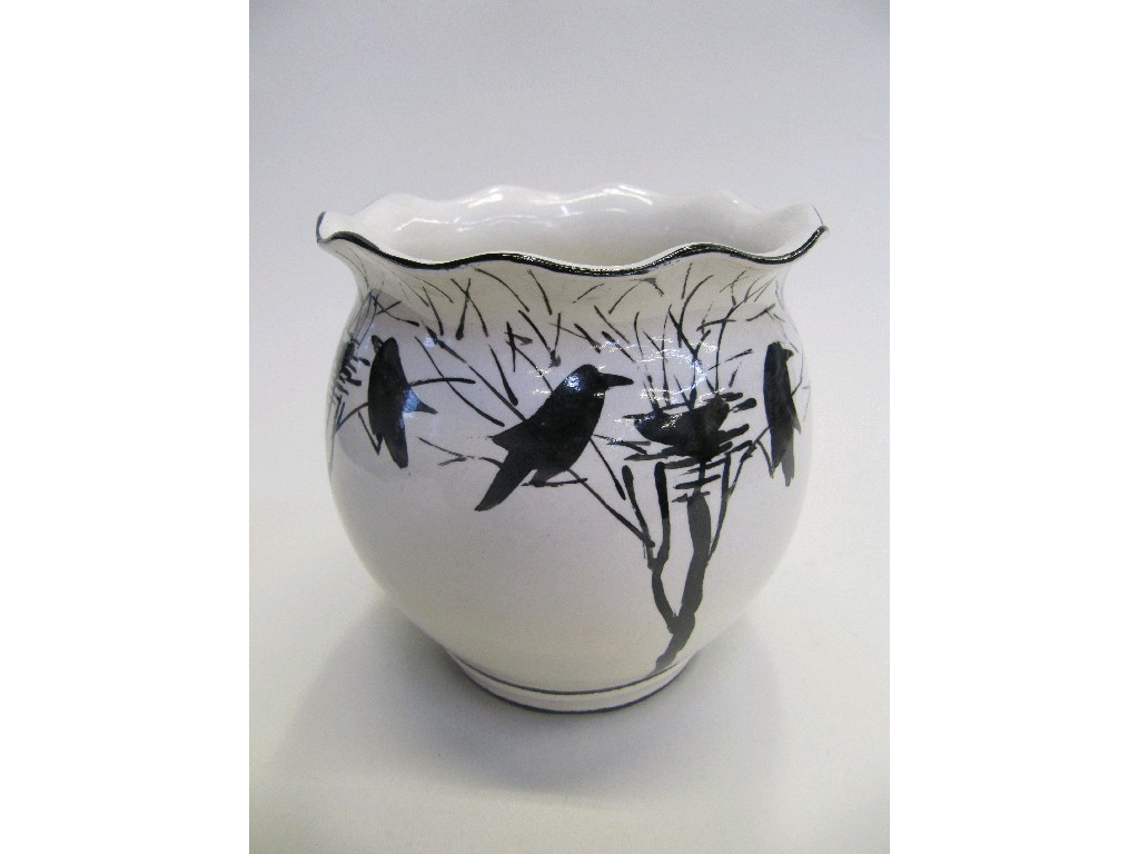 Appraisal: Wemyss 'Earlshall' pattern small planter painted with Crows roosting painted