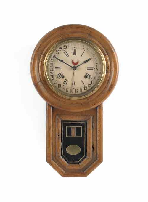 Appraisal: Oak calendar clock early th c h