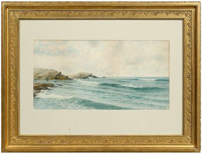 Appraisal: George Howell Gay watercolor New York - rocky coastal scene