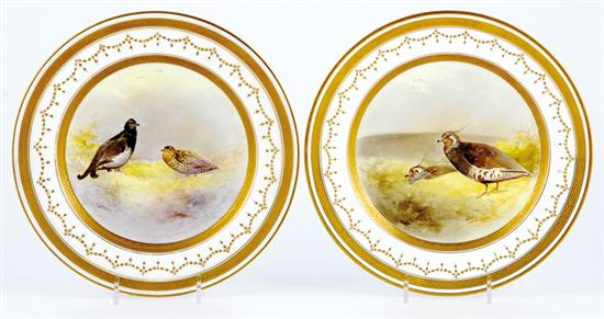 Appraisal: Royal Doulton hand-painted plates for Tiffany Co early th century