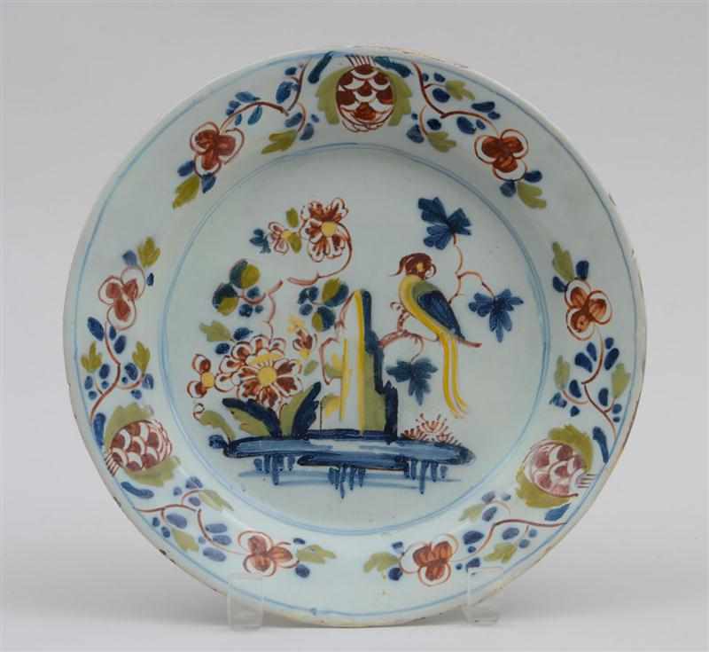 Appraisal: LONDON DELFT POLYCHROME PLATE Lambeth High Street Abigail Griffith circa